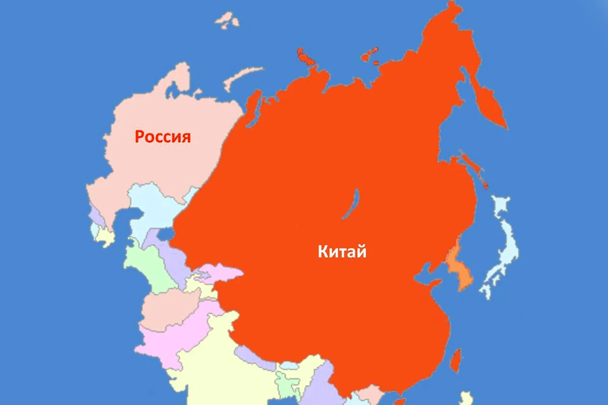 Карта россия китай