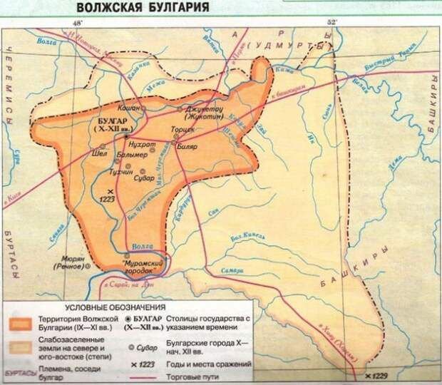 Волжская булгария карта