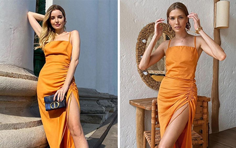 Короткое Оранжевое Платье фото 20