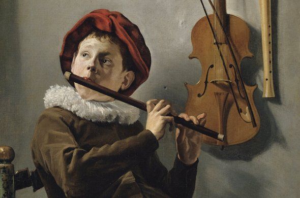 Фрагмент картины Юдита Лейстера «Молодой флейтист»