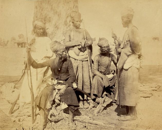 Группа мужчин-раджпутов. Фтограф Юджин Клаттербак Импи