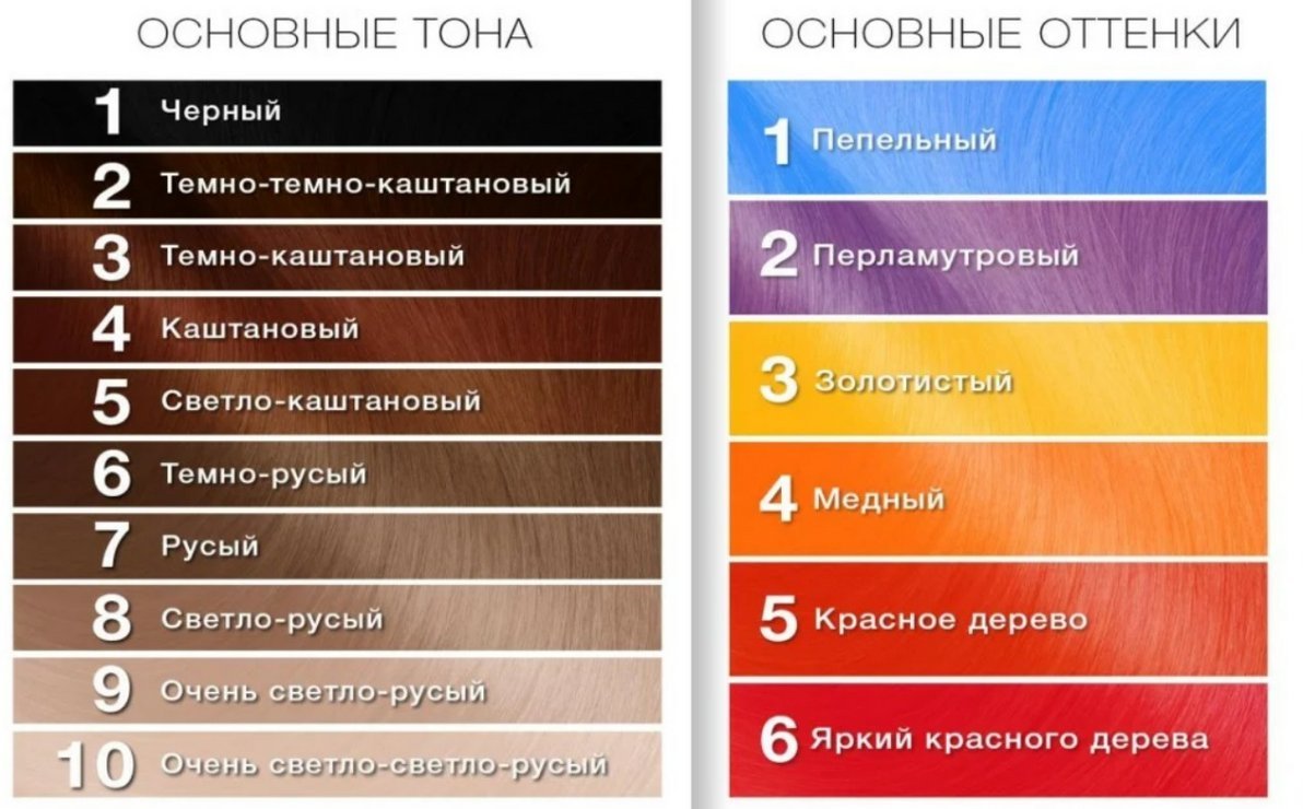Все натуральные цвета волос с названиями и