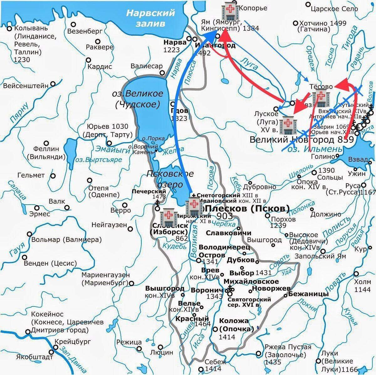 Псков карта древней руси