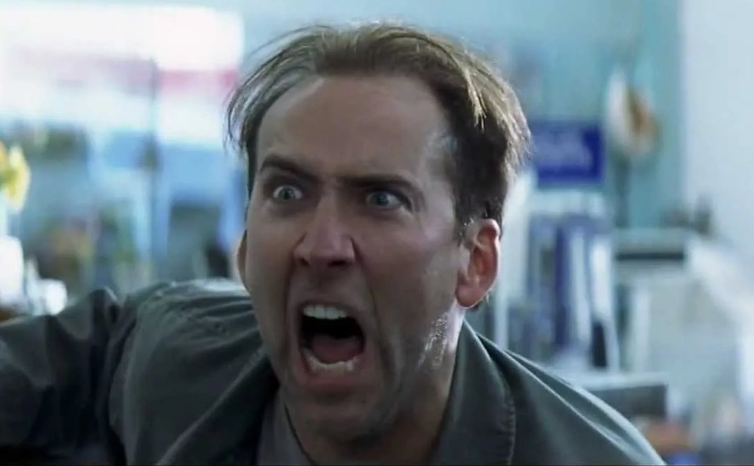 Nicolas Cage Scared