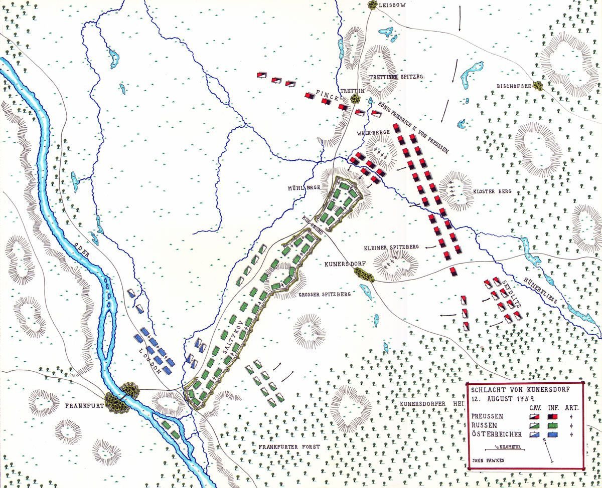 Подпишите на карте селение кунерсдорф. Кунерсдорфское сражение 1759. Кунерсдорфское сражение 1759 на карте. Кунерсдорф 1759 на карте. Сражение под Кунерсдорфом карта.