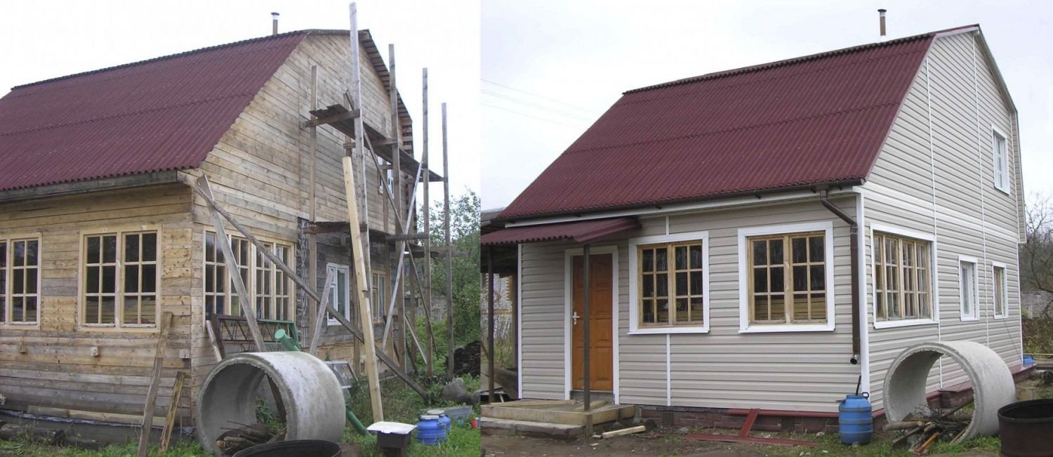 перестройка деревенского дома до и после фото