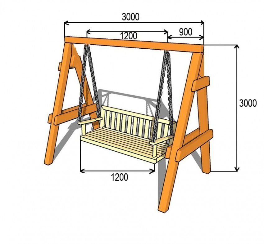 Дачная качели из дерева своими руками чертежи
