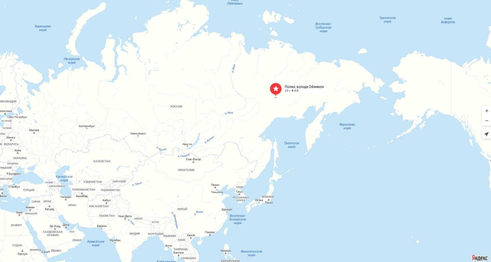 Оймякон карта якутии