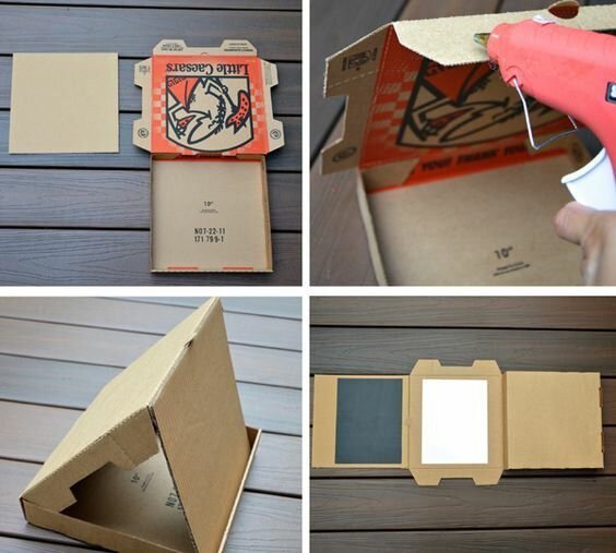 Что можно сделать из коробок пиццы. Поделки из картонных коробок. Мольберт из коробки из под пиццы. Что можно сделать из коробок пиццы. Что можно сделать из коробок пиццы.
