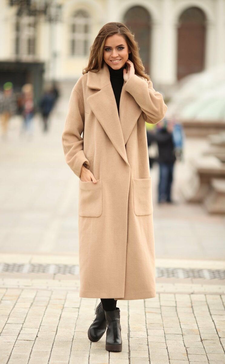 Пальто бежевое женское длинное с чем носить