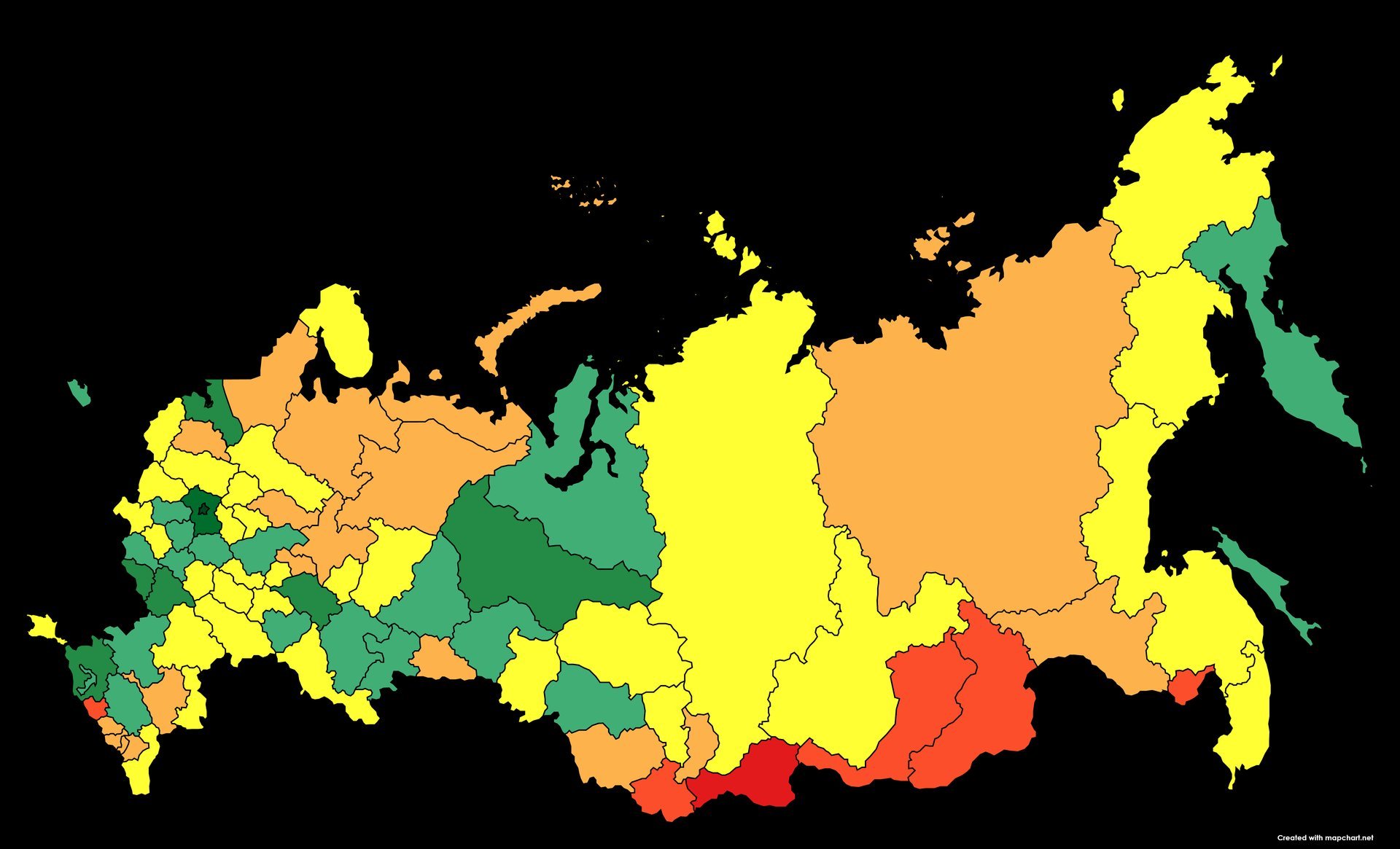 Цвет регионов