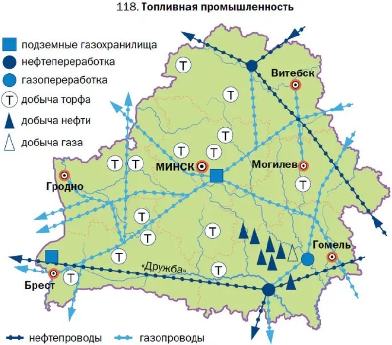 Карта промышленности беларуси