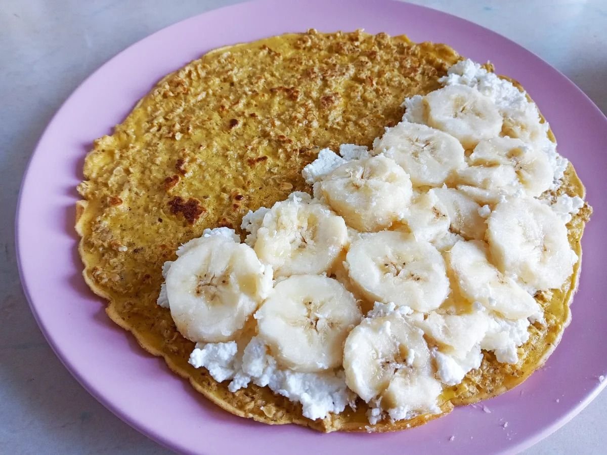 Пирог из овсяной каши на сковороде