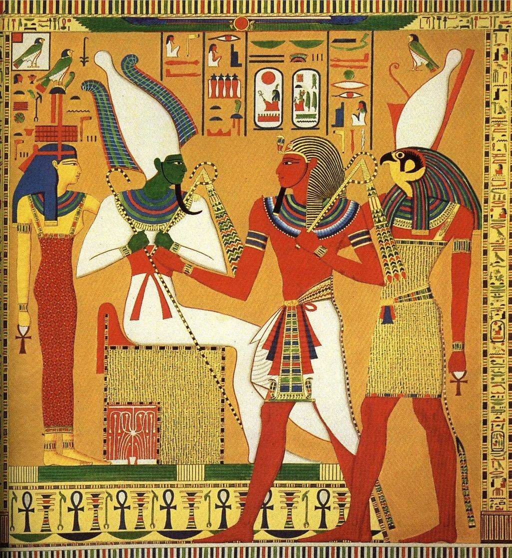 3 боги египта. Осирис Бог Египта. Осирис египетские фрески. Египетская мифология фон. Осирис Кришна.