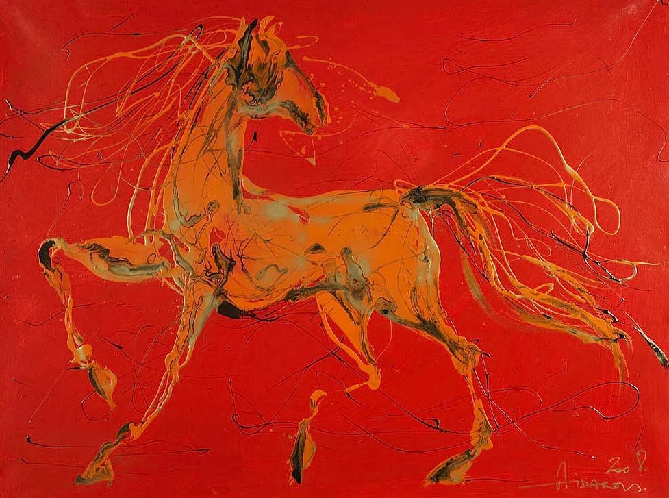 Ильяс Айдаров. Красный конь. Холст, масло. 2008 г. ryabovexpo.ru