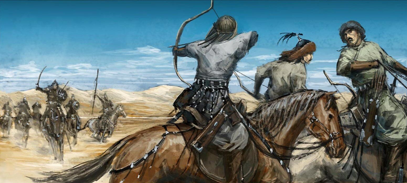 Картины монгольских воинов кочевников