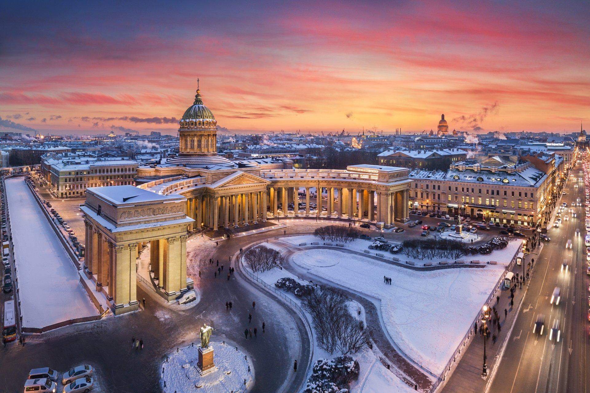 Петербург Казанский собор зимой
