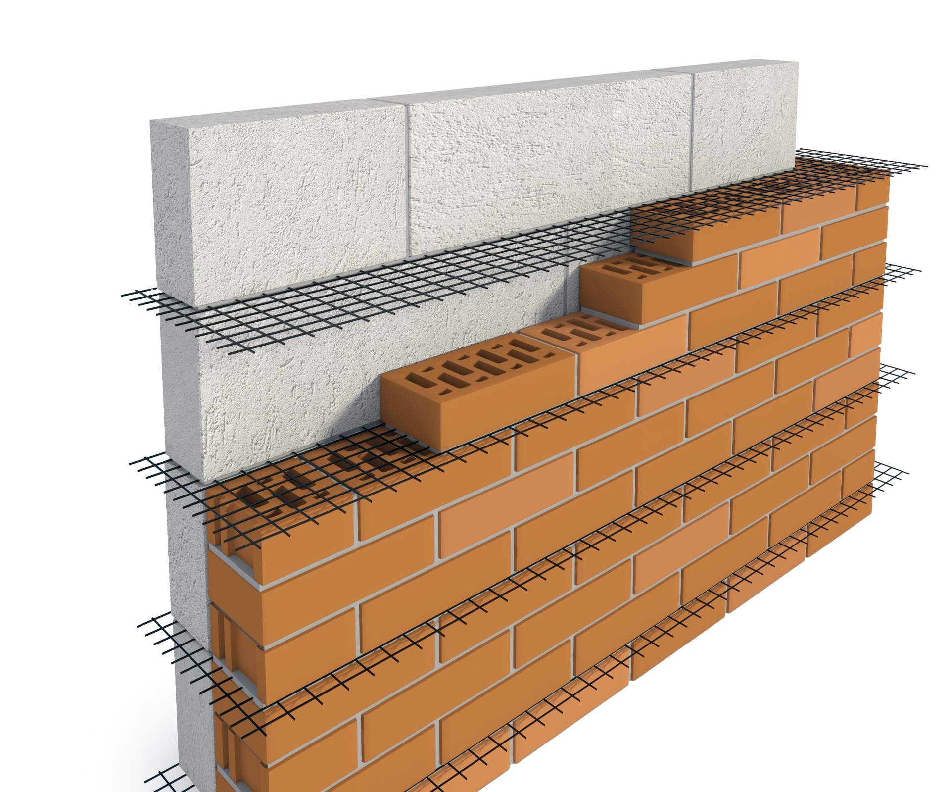 Армирование кладки облицовочного кирпича