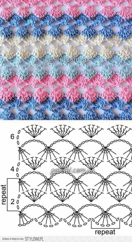Вязание крючком многоцветное схемы