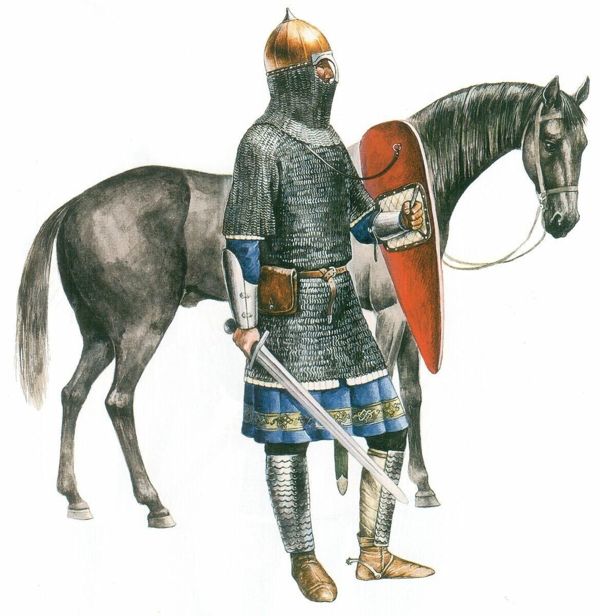 Русский воин-дружинник, 13 век