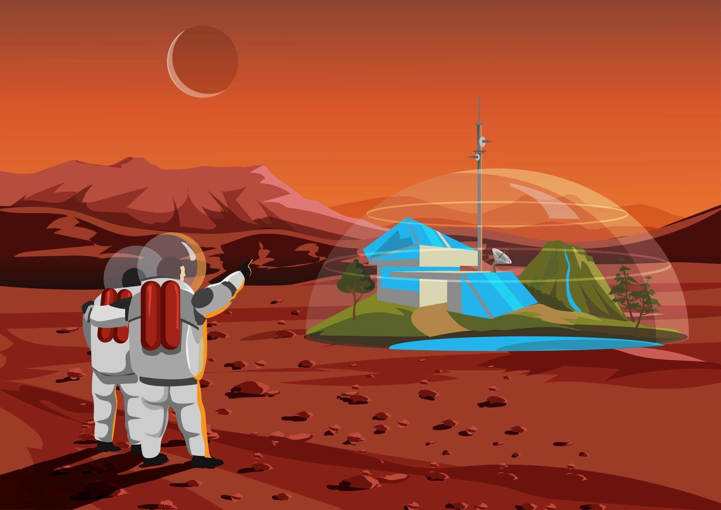 История о путешествии на другую планету. Марс Планета колонизация. Колонизация Марса жизнь на Марсе. Путешествие на другую планету. Колонизированный Марс нарисовать.
