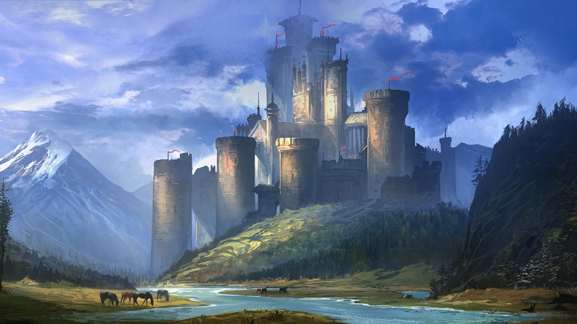 Castle art. Королевство Арнор пейзаж. Химринг крепость. Medieval Fantasy Art замок. Замок Стигга.