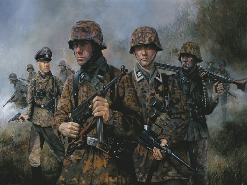 Вермахта второй мировой. Крис Коллингвуд художник войска СС. Солдаты Waffen SS. Вермахт Ваффен СС. Боец Waffen SS.