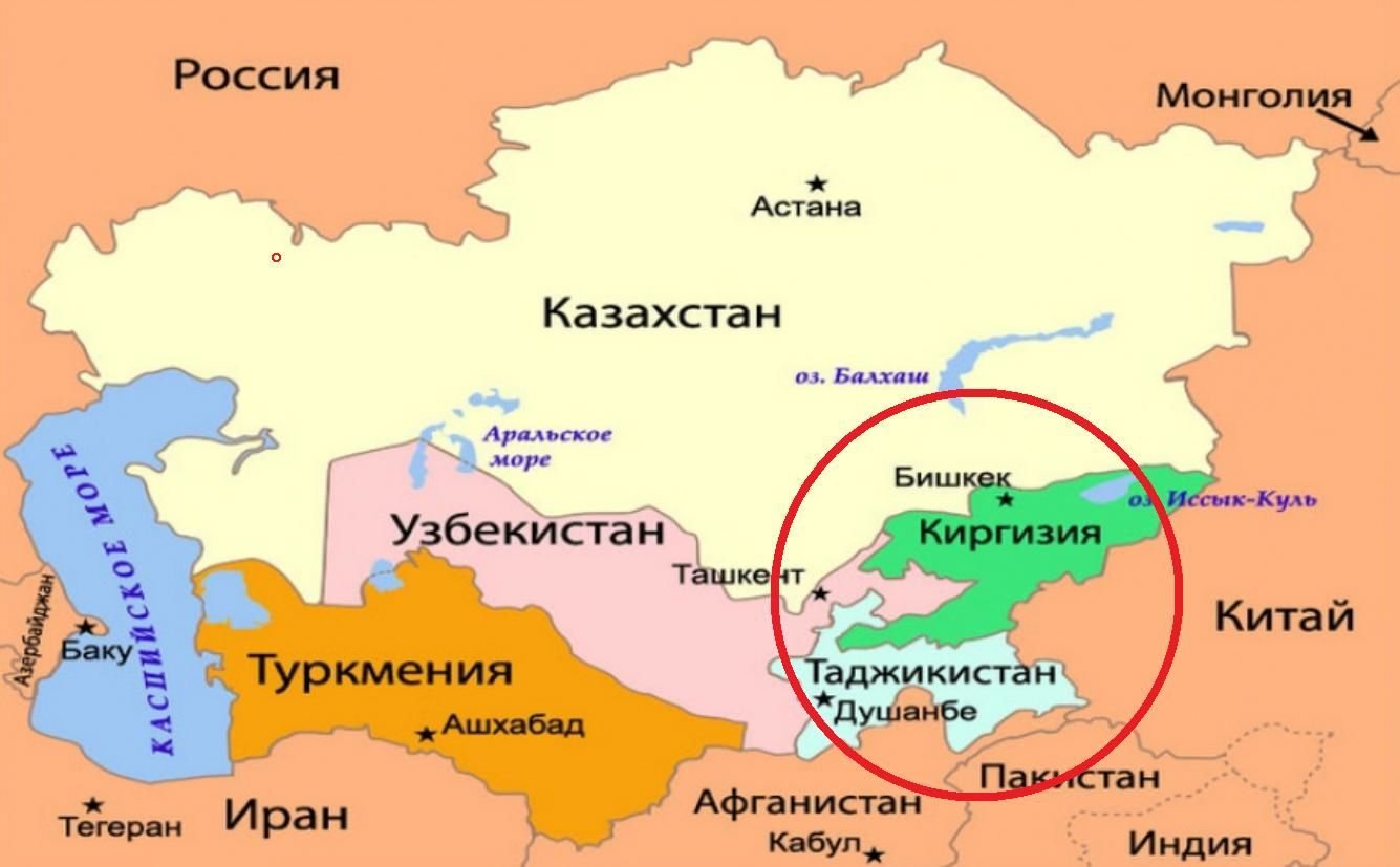 Карта казахстана и соседних стран