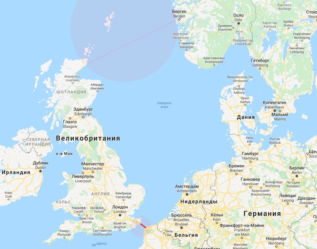 Оркнейские острова на карте Великобритании