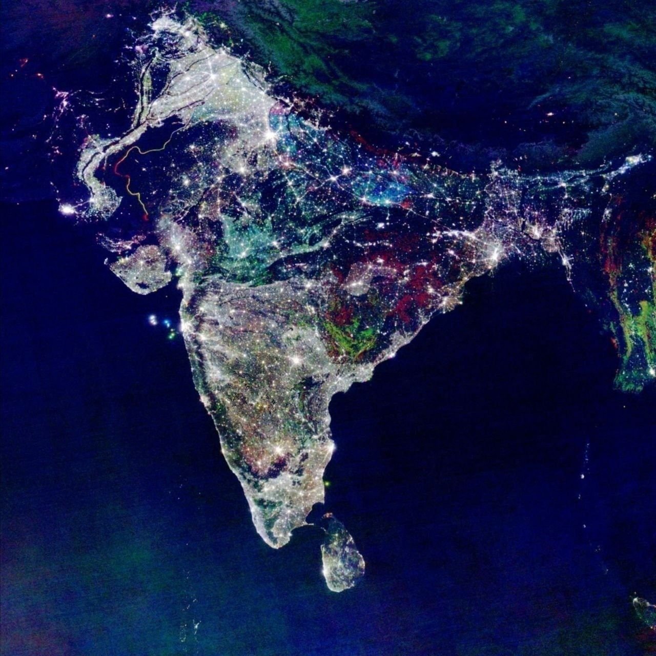 Дивали праздник в Индии из космоса