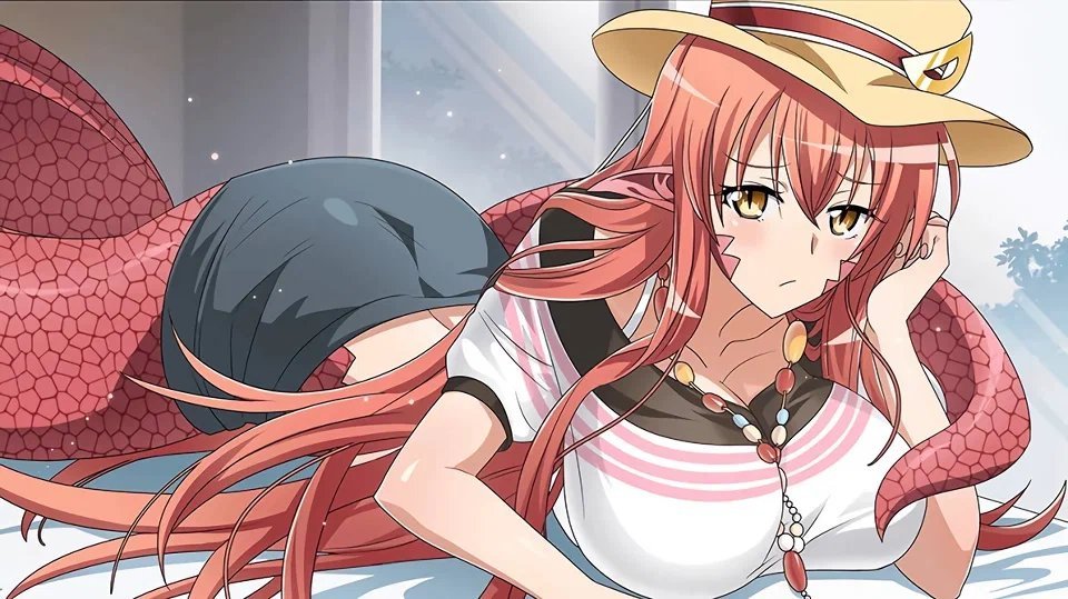 Повседневная жизнь 3. Аниме Монстер МУСУМЕ. Аниме Ламия Мия. Monster Musume Мия. Monster Musume Miia.