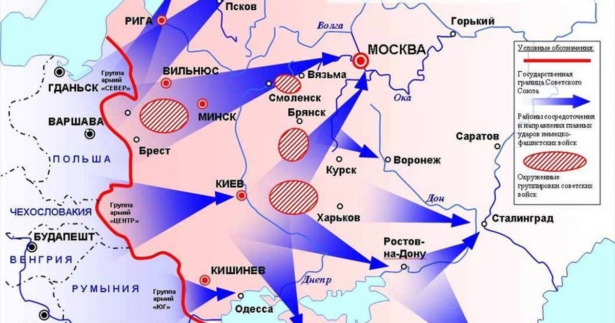 Наступление немцев в 1941 карта