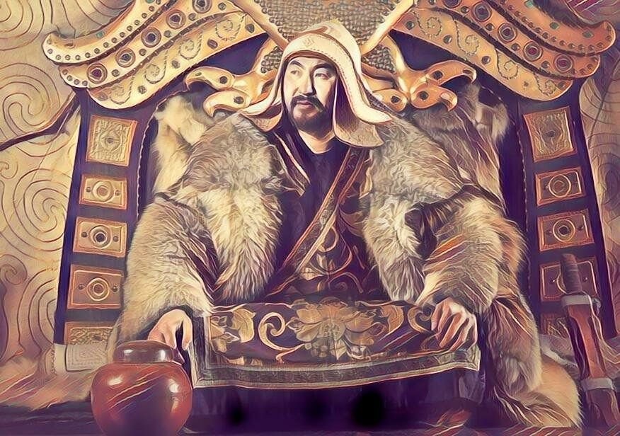 Великий древнерусский завоеватель. Венчание Чингисхана на трон картина.