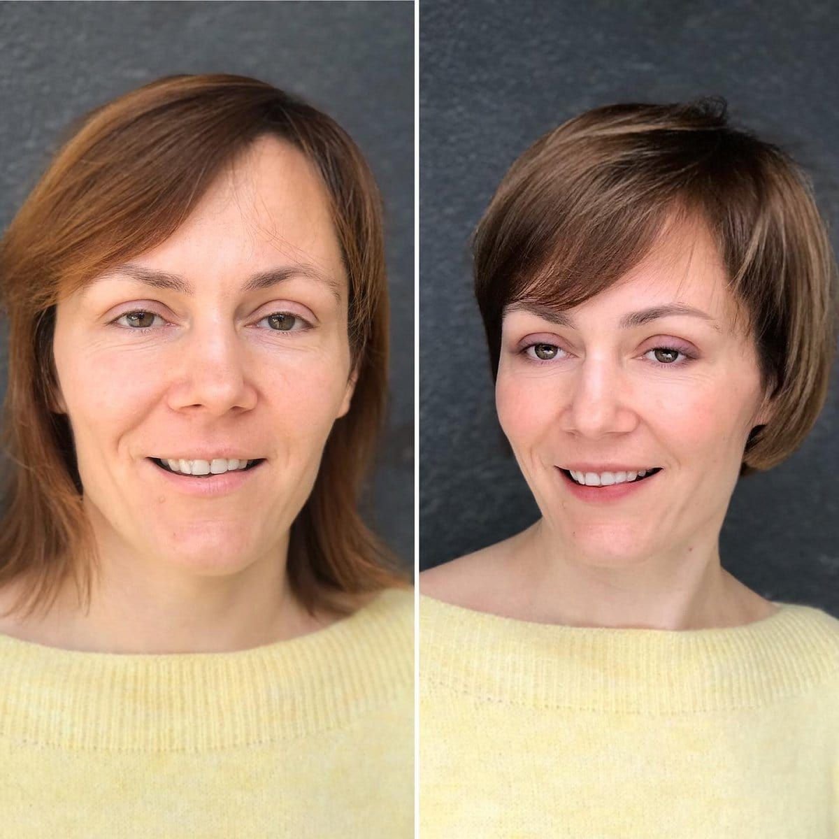 Стрижки до и после фото женщины