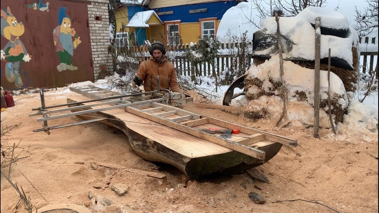 Распиловка бревна бензопилой stihl на слэбы. | Belko Wood Пульс Mail.ru