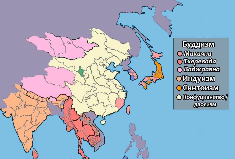 Карта религии азии