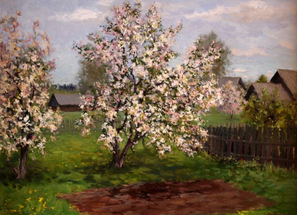 Весенний сад картинки для детей. Левитан цветущие яблони. Яблони живопись август Абакумов.