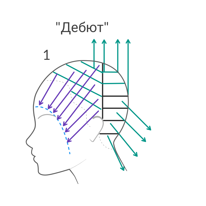 Стрижка дебют схема