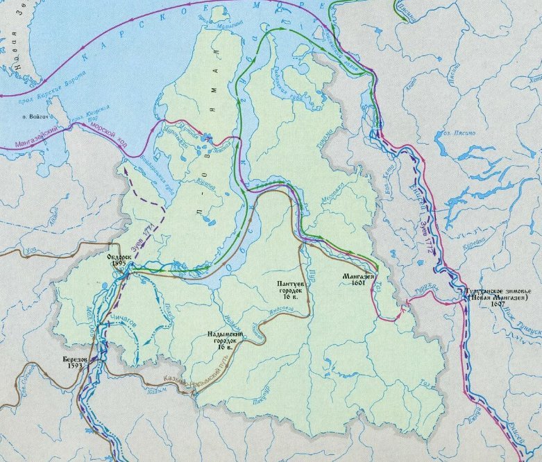 Мангазейский морской ход карта