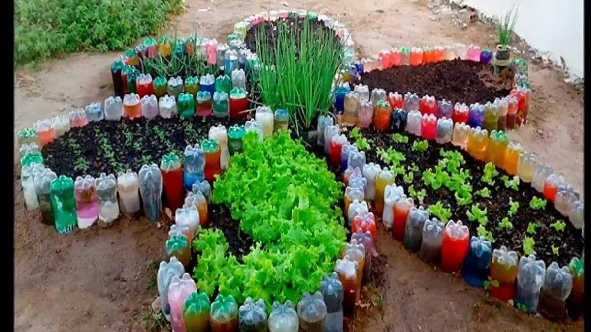 мебель садовая из пластиковых бутылок своими