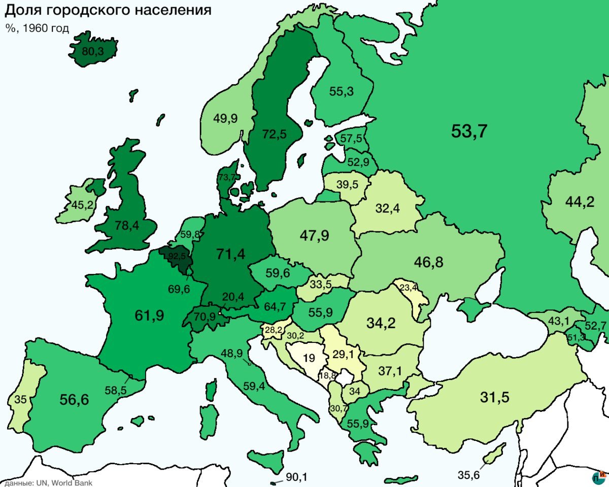 Урбанизация германии карта