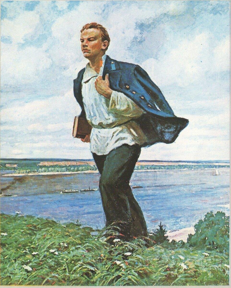 Портрет художника в юности. Владимир Прагер «Юность в. и. Ленина», 1950. Прагер Владимир Исаакович. Ленин в юности. Владимир Прагер картины.