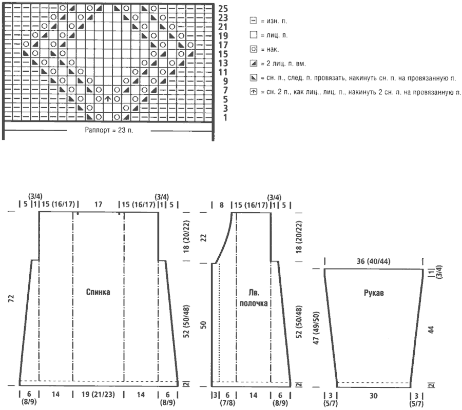 Кардиган схема 48 размер