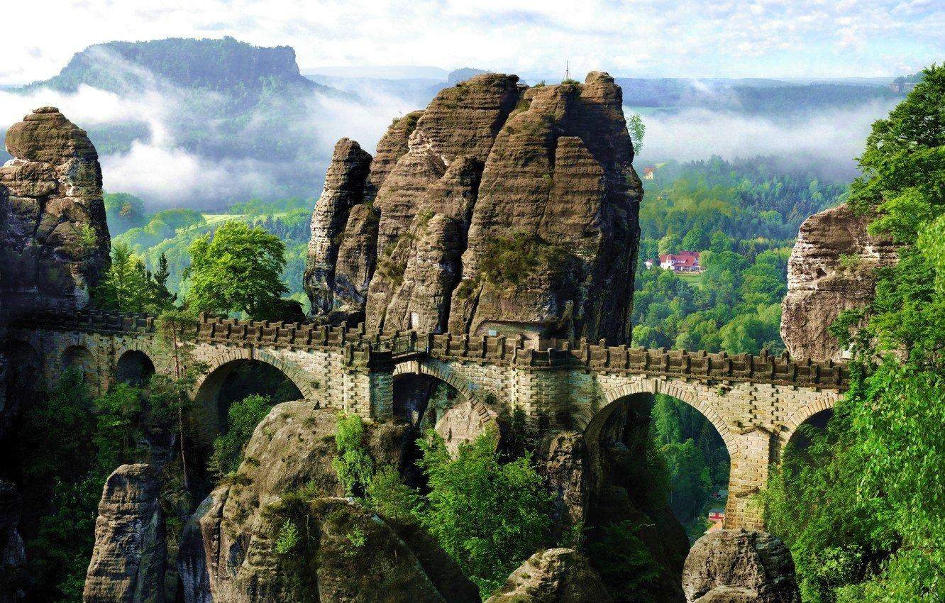 Мост Бастай Саксонская Швейцария Германия