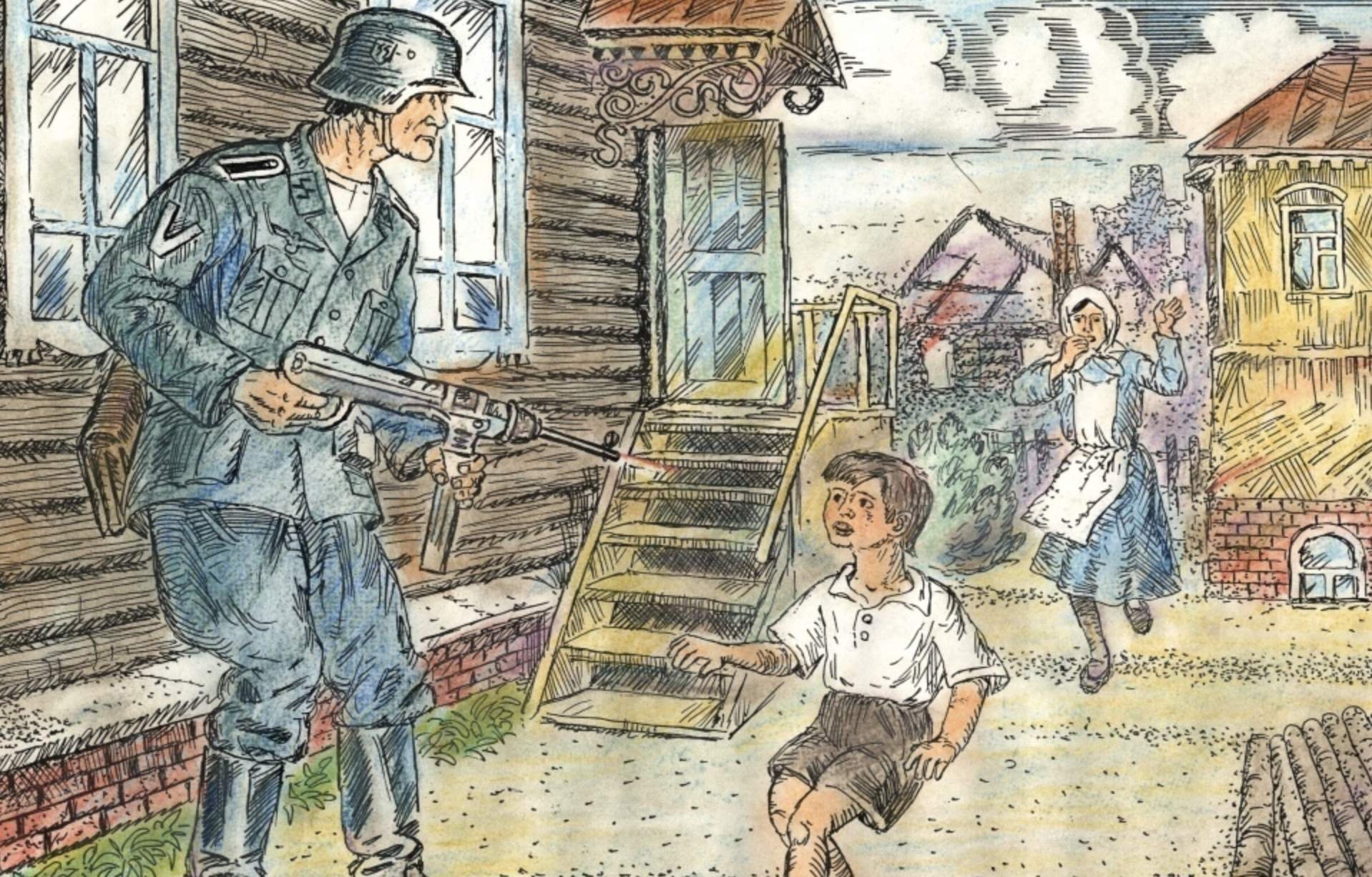 Иллюстрации к рассказу «о мальчике Тишке и отряде немцев»