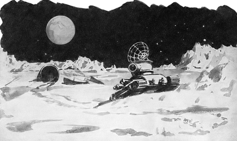 Рисунок луноход на луне