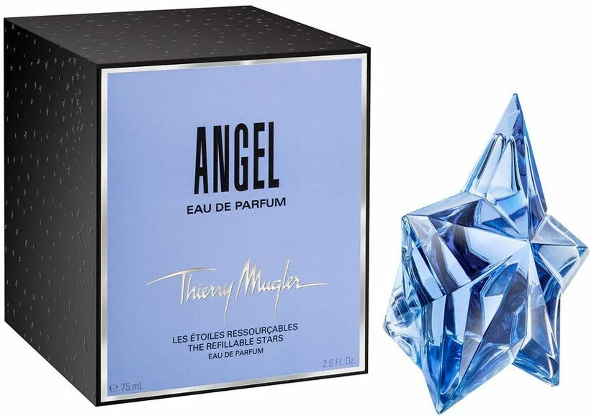 Тьерри мюглер ангел. Духи ангел Тьерри Мюглер. Парфюм Angel Thierry Mugler. Туалетная вода Mugler Angel Sunessence bleu Lagon. Парфюмерная вода Mugler Angel the New Star.