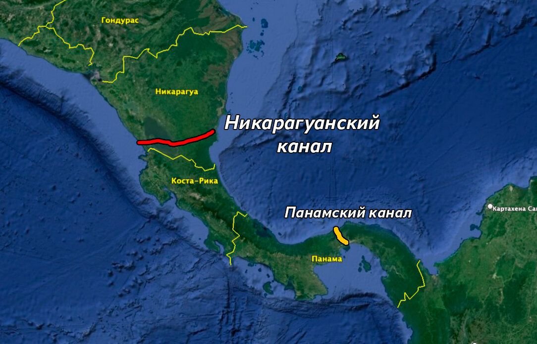 Панамский канал карта