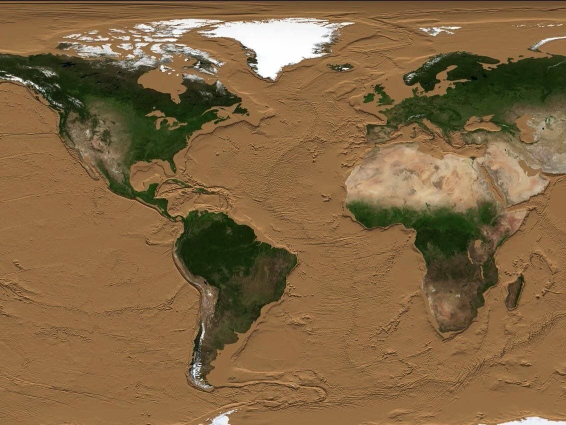 Рельеф земли без воды интерактивная карта