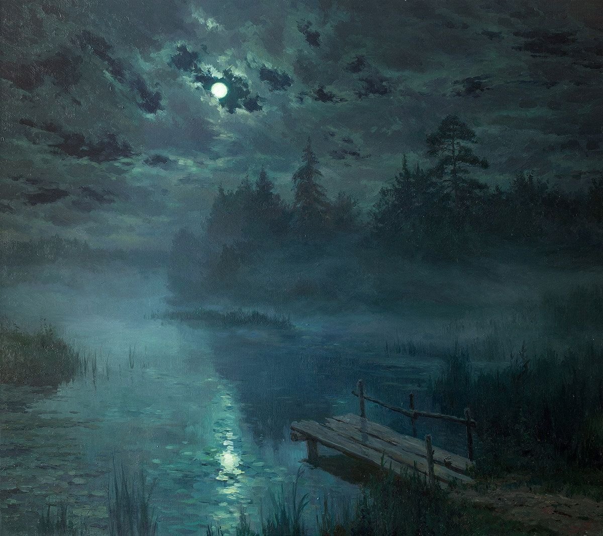 лунная ночь над рекой